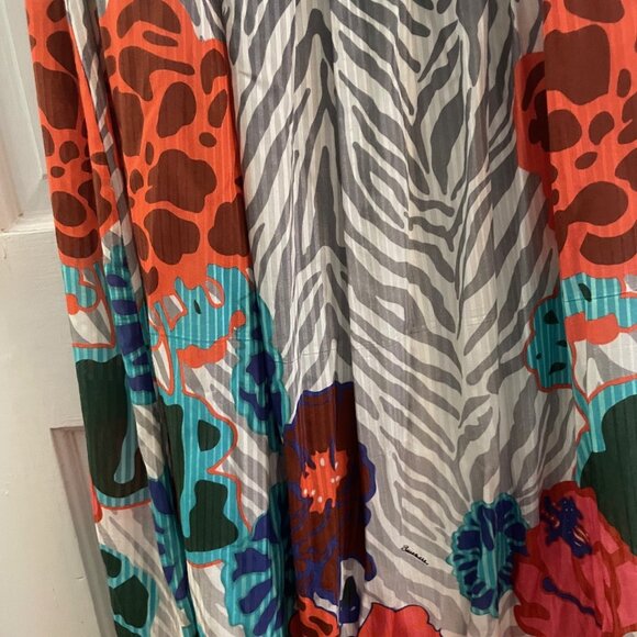 Zebra stripe with floral border cocktail dress - Picture 3 of 4